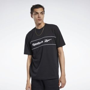 Reebok Classic Linear T Shirt Herren - Schwarz - DE 934-ANI